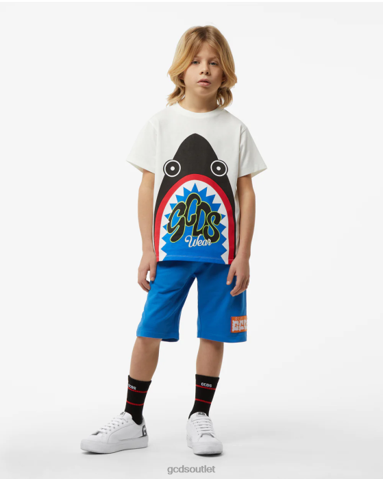 Kids GCDS Junior Cotton Shorts Blue 0FVX759