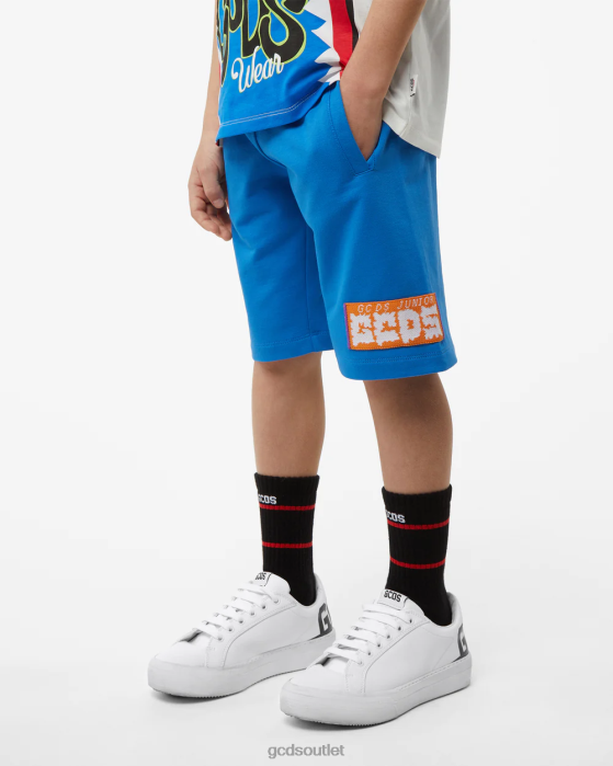 Kids GCDS Junior Cotton Shorts Blue 0FVX759