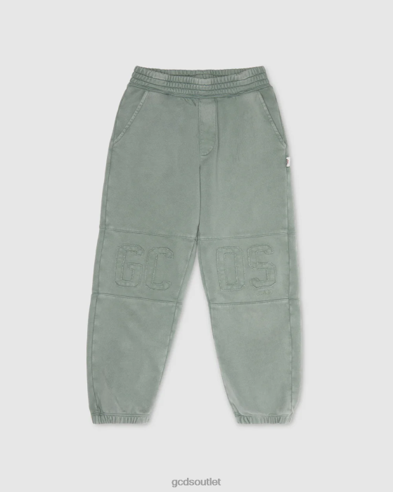 Kids GCDS Junior Overdyed Logo band sweatbottoms Green 0FVX738