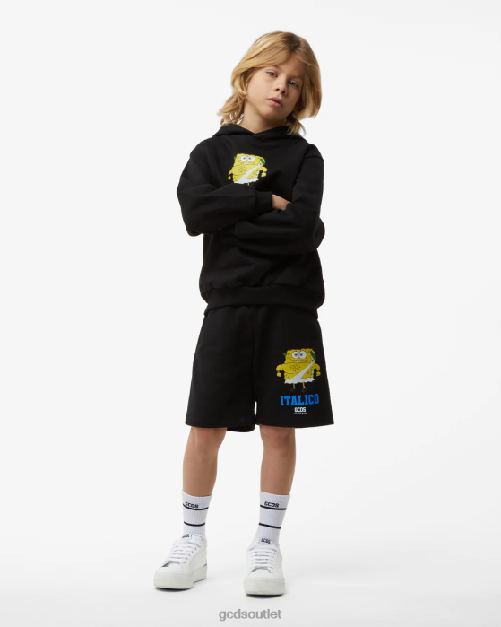 Kids GCDS Junior Spongebob Italico Bermuda Black 0FVX761