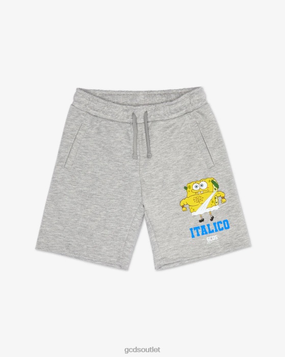 Kids GCDS Junior Spongebob Italico Bermuda Grey 0FVX760