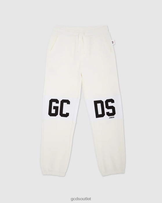 Kids GCDS Junior logo band sweatpants Off white 0FVX743