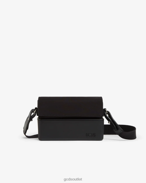 Men GCDS Matilda Nylon Messenger Bag Black 0FVX261