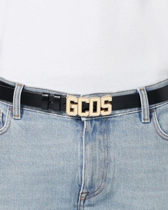 Men GCDS Classic Logo Belt Gold 0FVX263