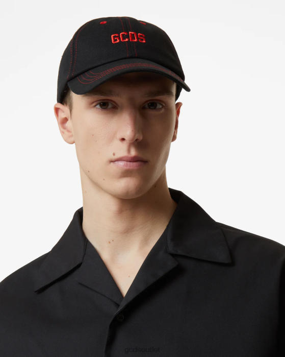 Men GCDS Essential Baseball Hat Red 0FVX221