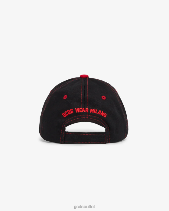 Men GCDS Essential Baseball Hat Red 0FVX221