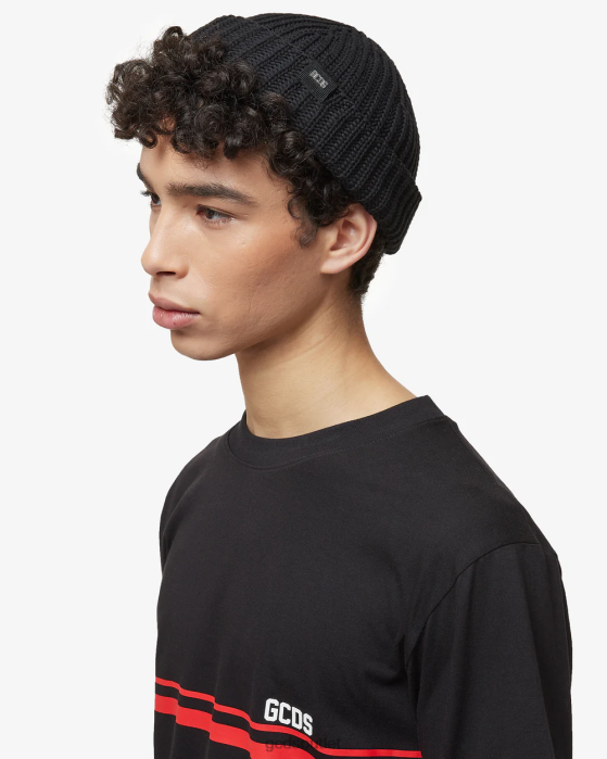 Men GCDS Giuly Cotton Hat Black 0FVX232