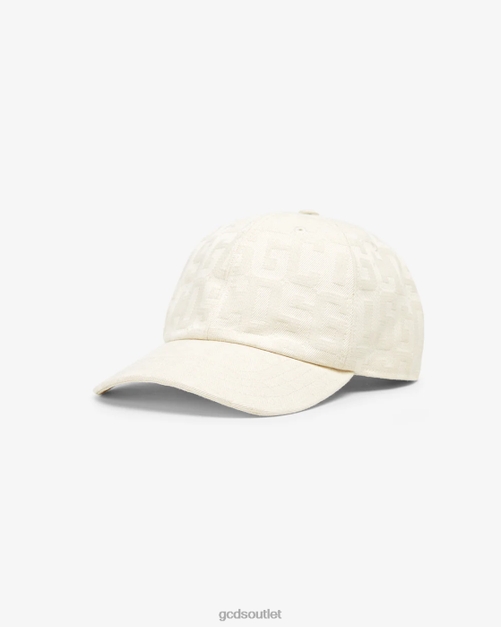 Men GCDS Monogram Baseball Cap Off White 0FVX226
