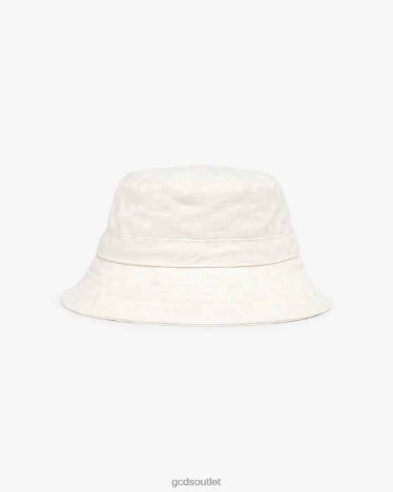 Men GCDS Monogram Bucket Hat Off White 0FVX227