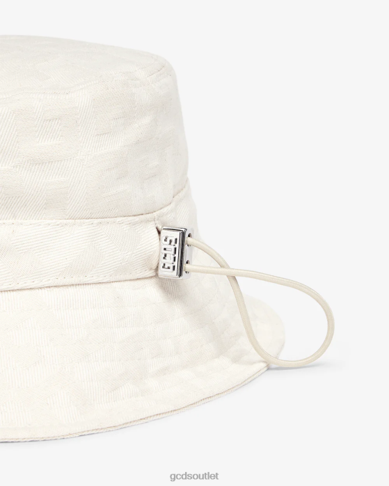 Men GCDS Monogram Bucket Hat Off White 0FVX227