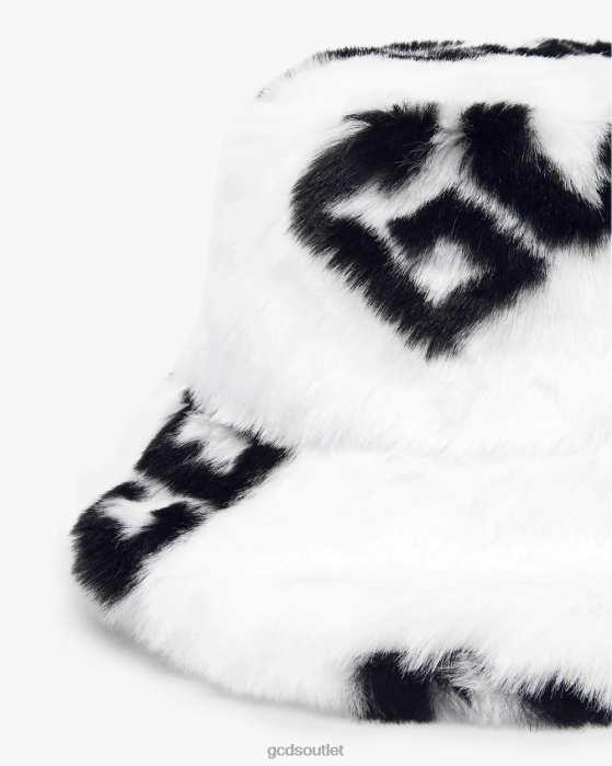 Men GCDS faux fur bucket hat White 0FVX239