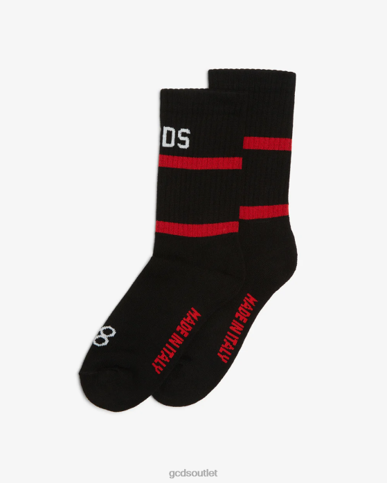 Men GCDS 88 Logo Socks Black 0FVX205
