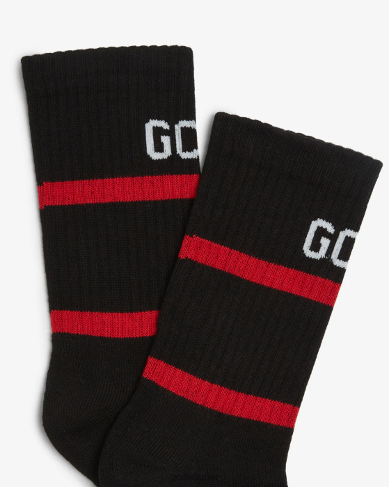 Men GCDS 88 Logo Socks Black 0FVX205