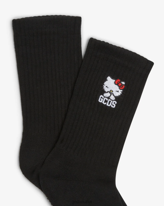 Men GCDS Hello Kitty Socks Black 0FVX214
