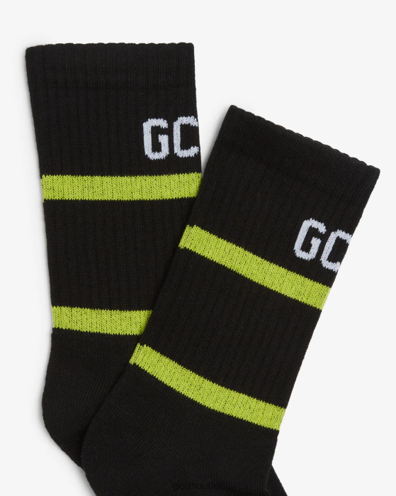 Men GCDS Low Logo Band Socks Lime 0FVX206