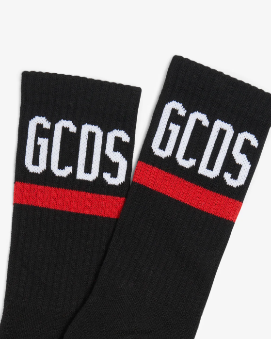 Men GCDS logo socks Black 0FVX200