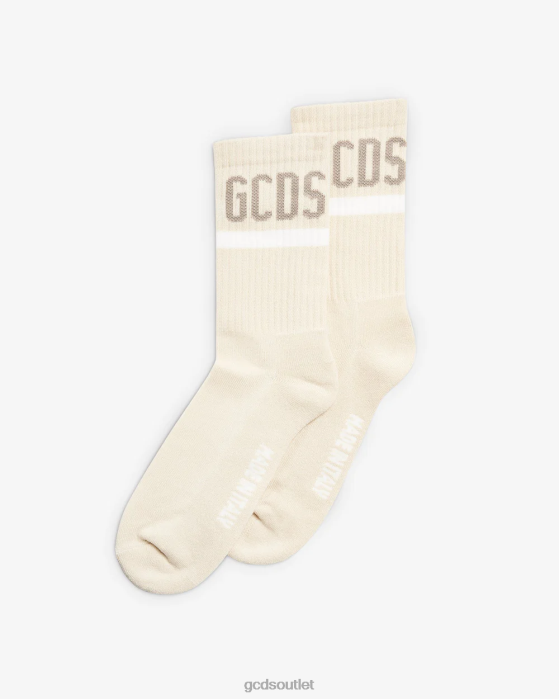 Men GCDS logo socks Off White 0FVX209