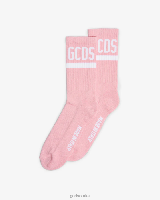 Men GCDS logo socks Pink 0FVX210