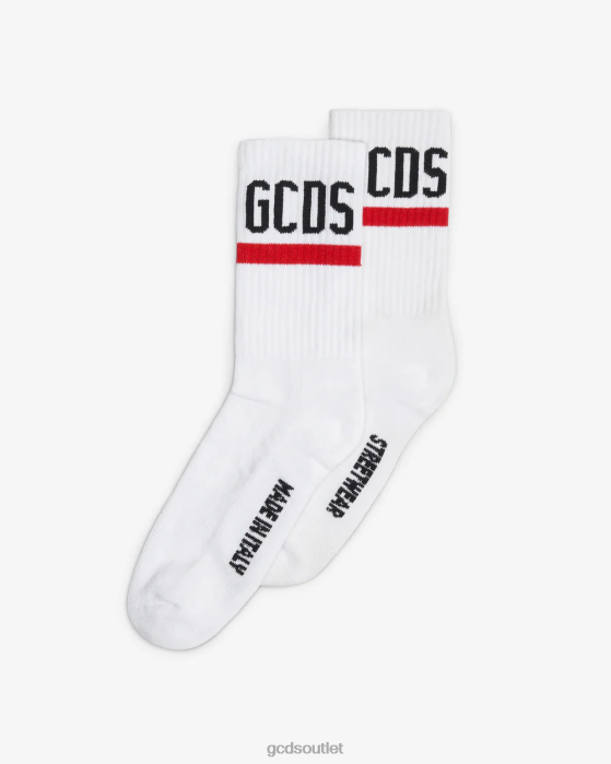 Men GCDS logo socks White 0FVX201