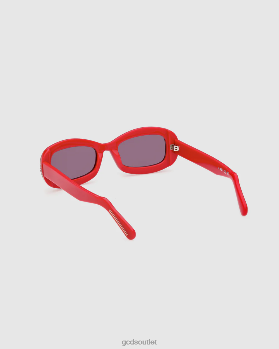 Men GCDS GD0027 Oval sunglasses Red 0FVX285