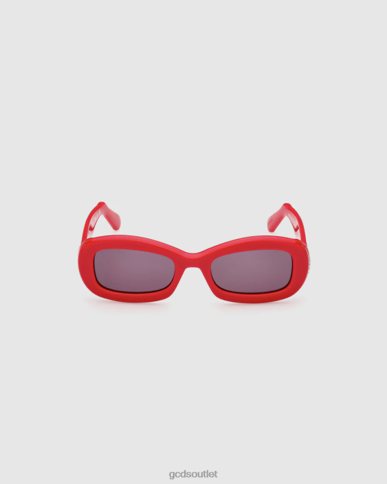 Men GCDS GD0027 Oval sunglasses Red 0FVX285