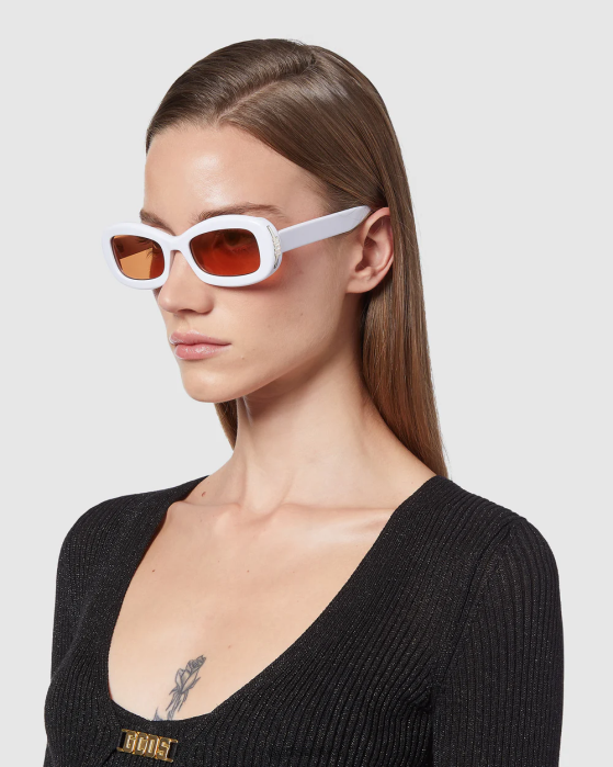 Men GCDS GD0027 Oval sunglasses White 0FVX288