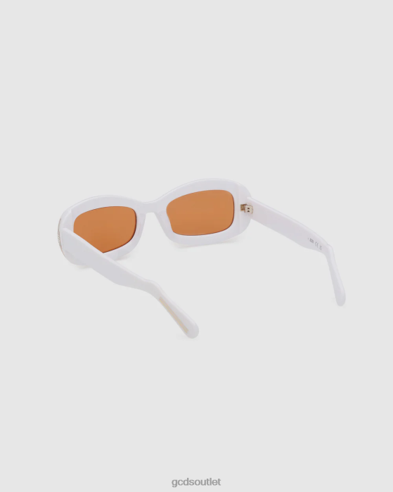 Men GCDS GD0027 Oval sunglasses White 0FVX288