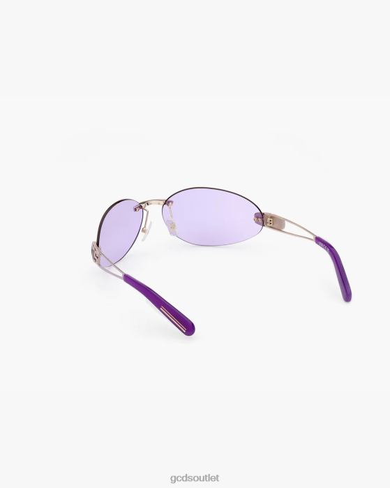Men GCDS GD0032 Oval Sunglasses Purple 0FVX273