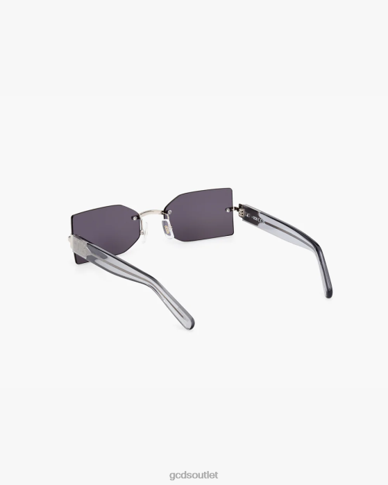 Men GCDS GD0033 Rectangular Sunglasses Smoke 0FVX272