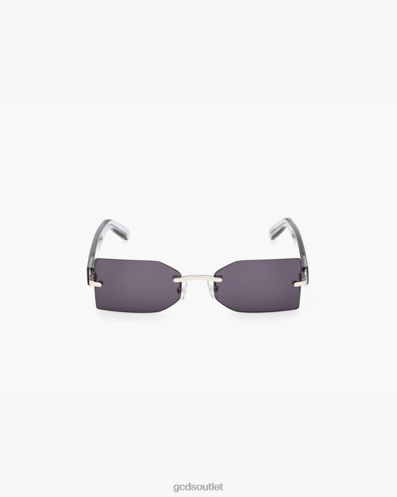 Men GCDS GD0033 Rectangular Sunglasses Smoke 0FVX272