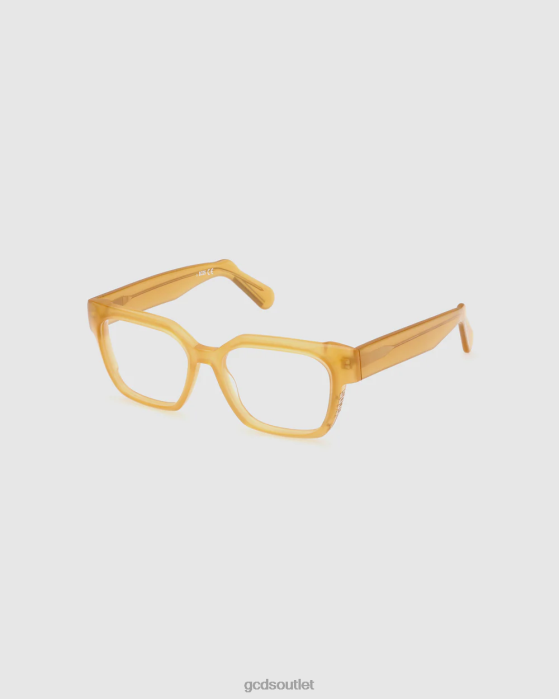 Men GCDS GD5013 Squared eyeglasses Yellow 0FVX283
