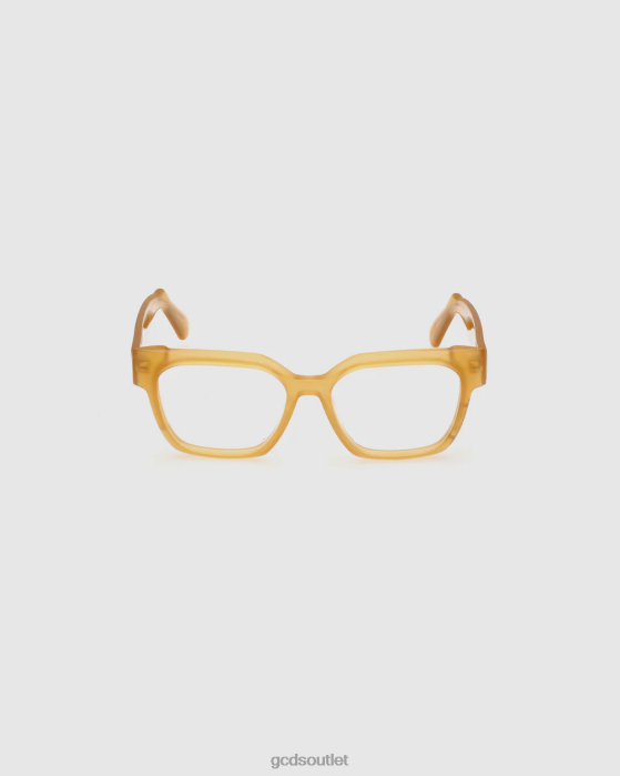 Men GCDS GD5013 Squared eyeglasses Yellow 0FVX283