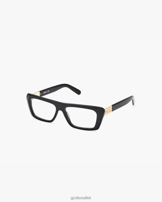Men GCDS GD5018 Rectangular Eyeglasses Black 0FVX279