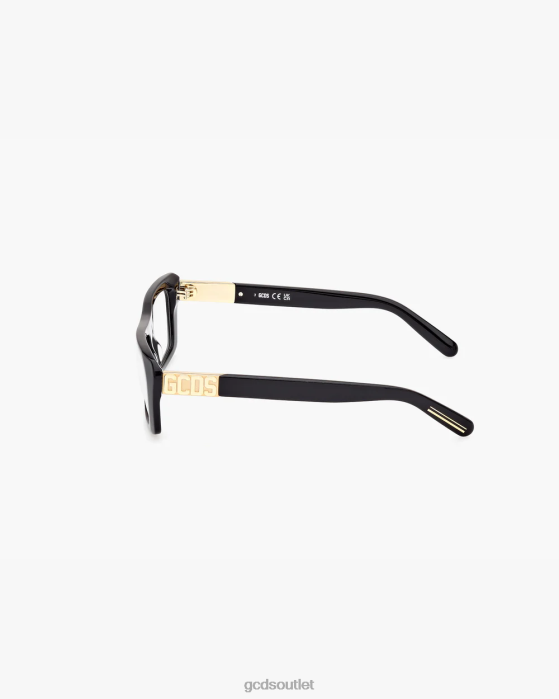 Men GCDS GD5018 Rectangular Eyeglasses Black 0FVX279
