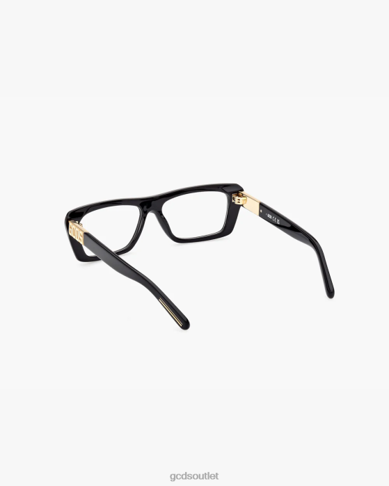 Men GCDS GD5018 Rectangular Eyeglasses Black 0FVX279