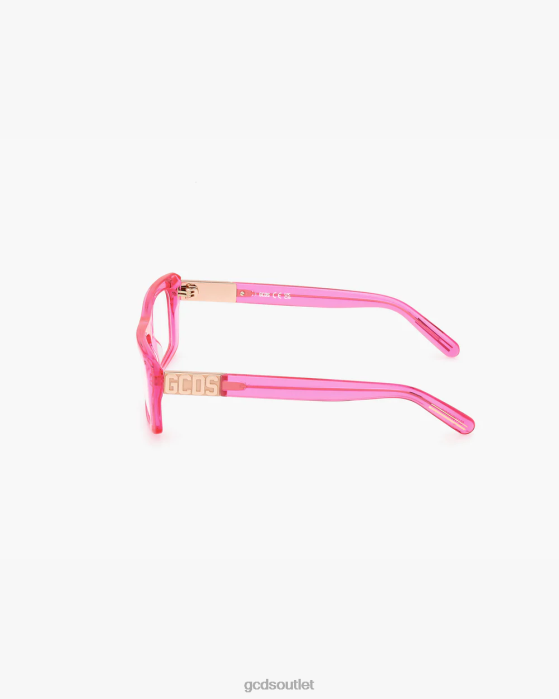 Men GCDS GD5018 Rectangular Eyeglasses Pink 0FVX280