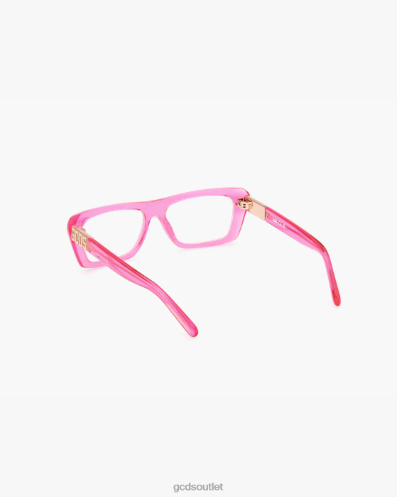 Men GCDS GD5018 Rectangular Eyeglasses Pink 0FVX280