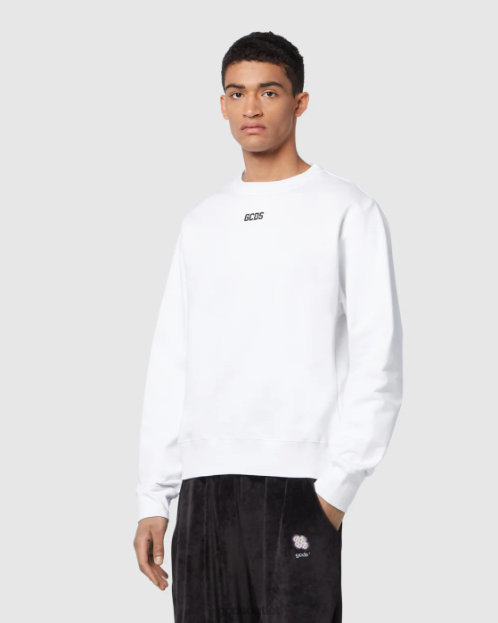Men GCDS Eco logo regular crewneck White 0FVX71