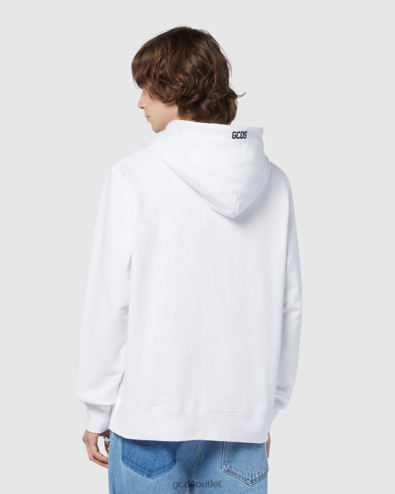 Men GCDS Eco logo regular hoodie White 0FVX72