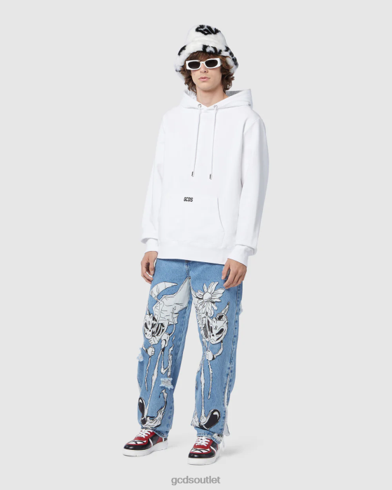 Men GCDS Eco logo regular hoodie White 0FVX72