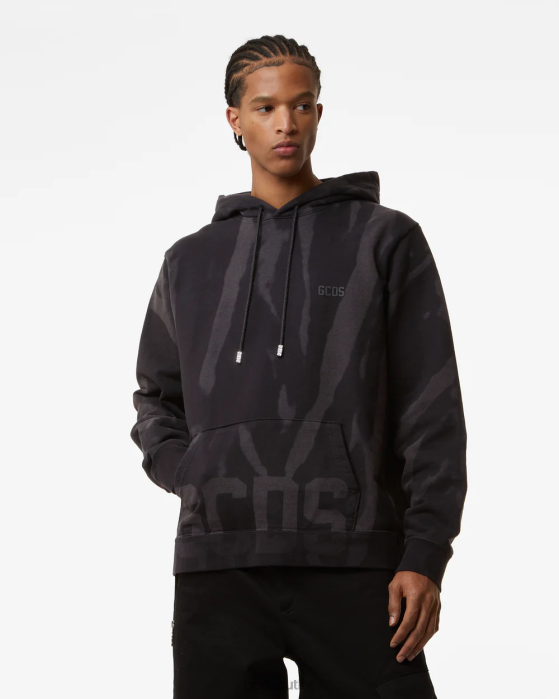 Men GCDS Low Band Printed Regular Hoodie Black 0FVX64