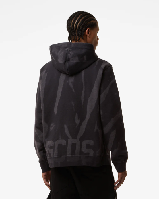Men GCDS Low Band Printed Regular Hoodie Black 0FVX64