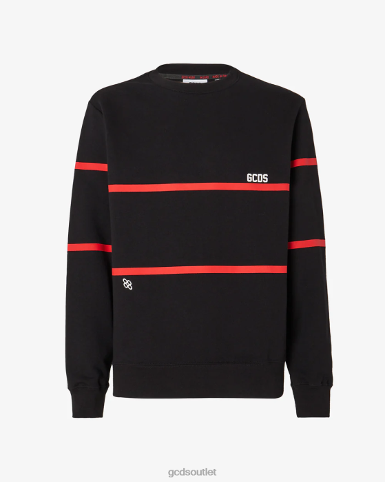 Men GCDS Low Logo Band Regular Crewneck Black 0FVX57