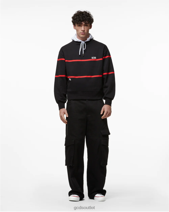 Men GCDS Low Logo Band Regular Crewneck Black 0FVX57