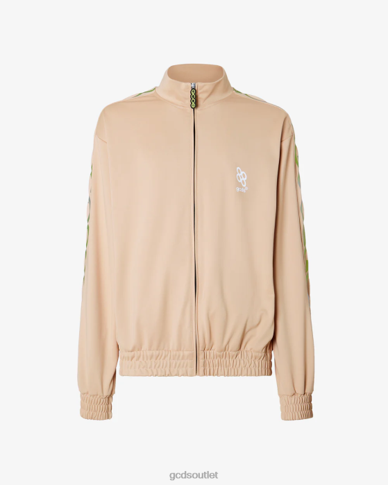 Men GCDS Reflective Print Logo Track Top Beige 0FVX48