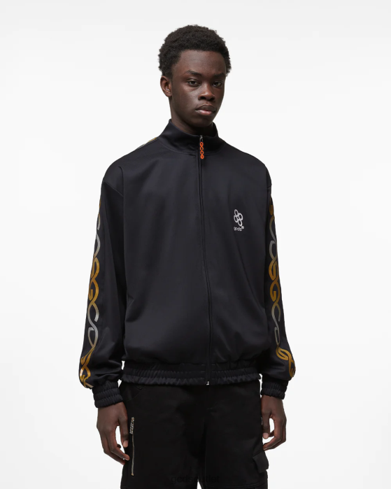 Men GCDS Reflective Print Logo Track Top Black 0FVX49
