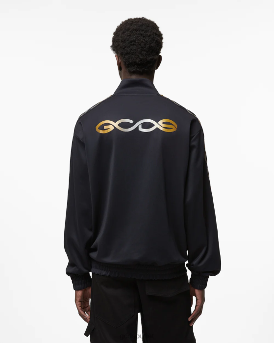 Men GCDS Reflective Print Logo Track Top Black 0FVX49