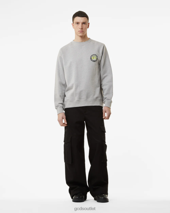 Men GCDS Spongebob Italico Print Regular Crewneck Grey 0FVX52