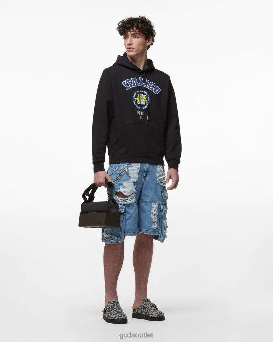 Men GCDS Spongebob Italico Print Regular Hoodie Black 0FVX53