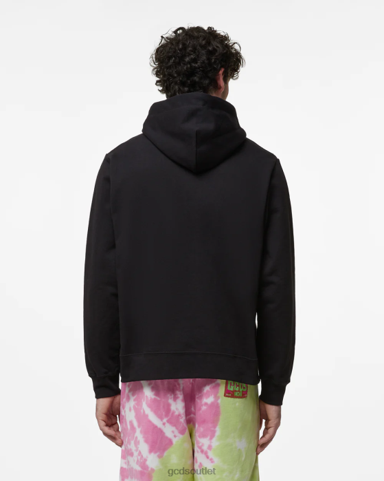 Men GCDS Wirdo Regular Hoodie Black 0FVX61